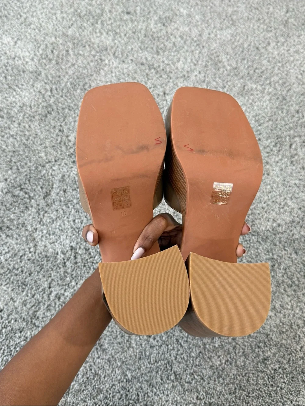 Jeffrey Campbell Naomi Platform Leather Sandals Square Ankle Strap Women’s US 10